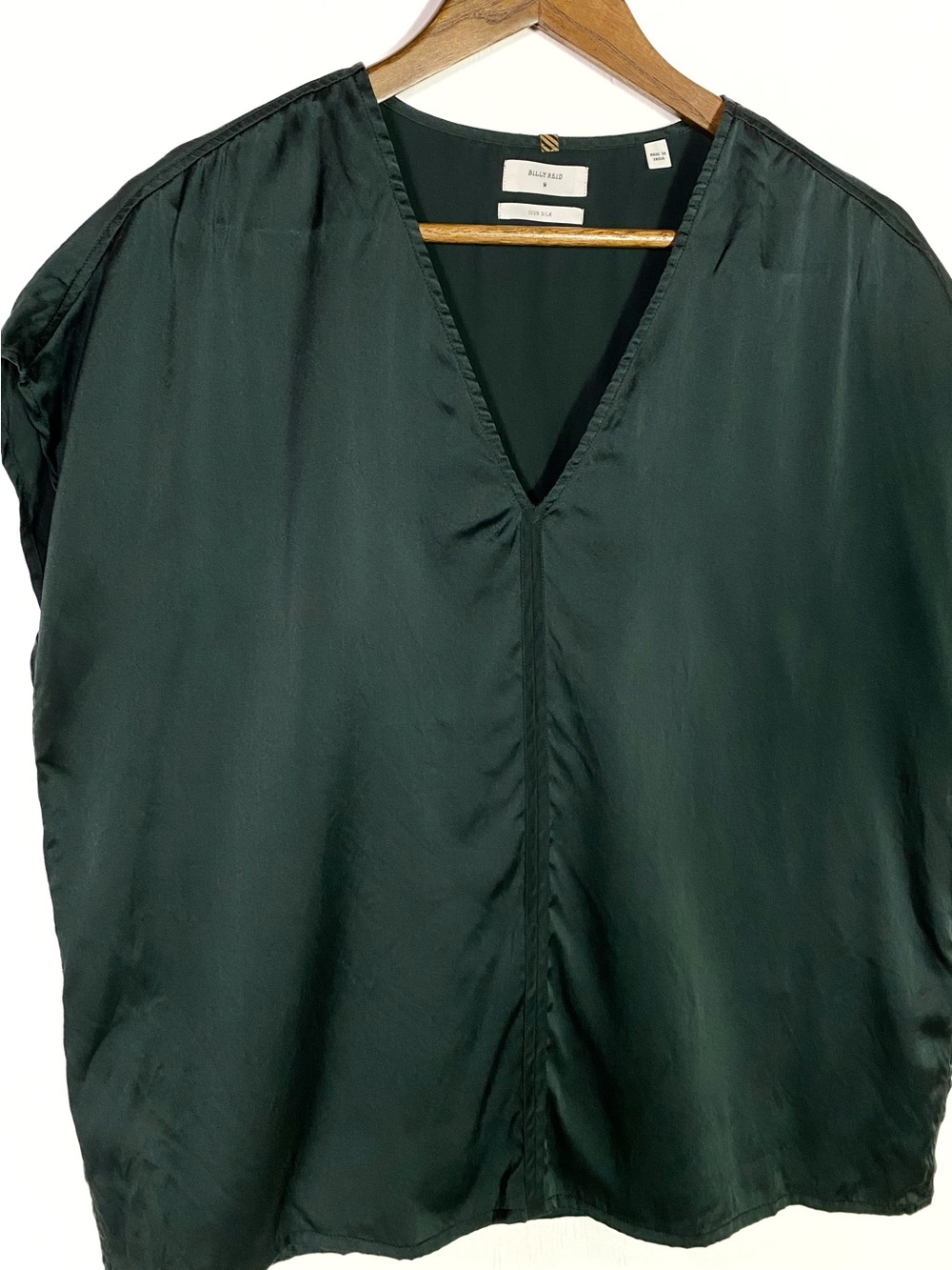 Billy Reid Silk Blouse Green - Picture 4 of 6